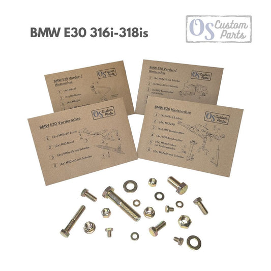 BMW E30 Schrauben Set Schraubensatz Vorderachse Hinterachse Fahrwerk