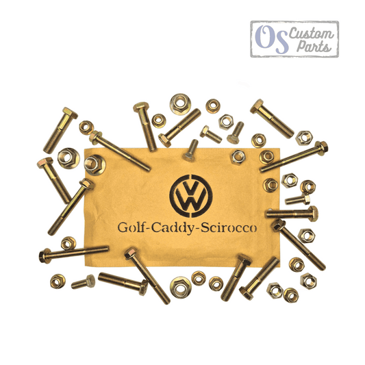 VW Golf 1 Caddy 14d Scirocco - Schraubensatz für Restaurierung Fahrwerk gelbverzinkt